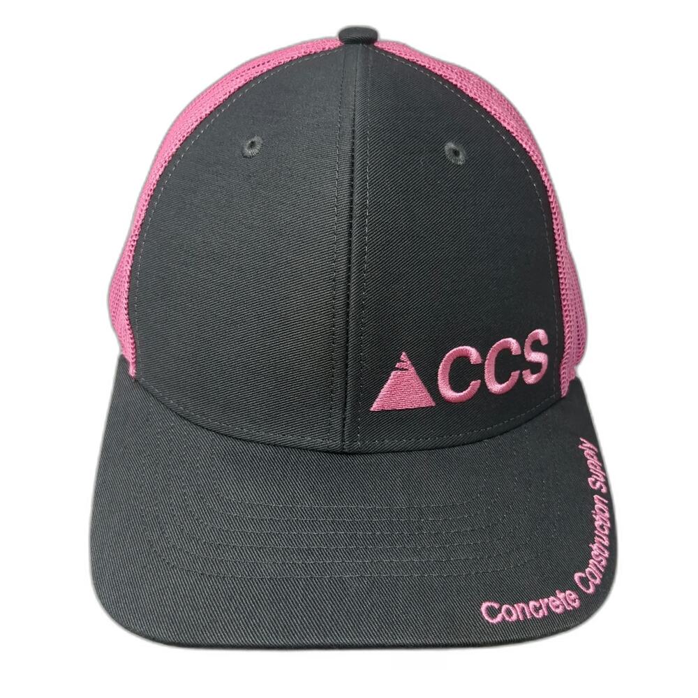 Richardson Trucker Hat Black Pink One Size Mesh Snapback CCS Concrete Supply